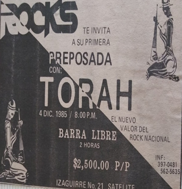 Torah; la reapertura del Rock Mexicano a mitad de la década de los 80’s.